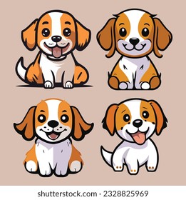 A set of mascot dog logo vector illustration. This is editable and printable high quality vector eps file.