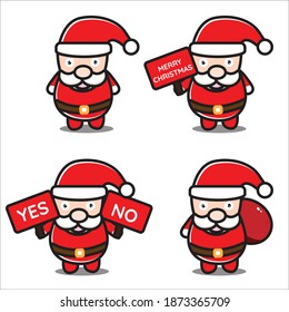 set mascot illustration of santa claus vector, santa claus illustration with design eps 10
