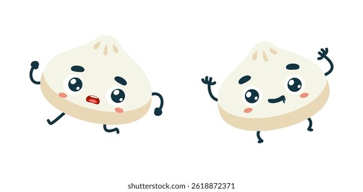 Set Mascot images of the Cute Dumpling	