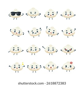 Set Mascot images of the Cute Dumpling	