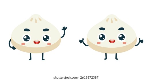 Set Mascot images of the Cute Dumpling	