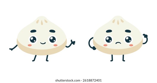 Set Mascot images of the Cute Dumpling	