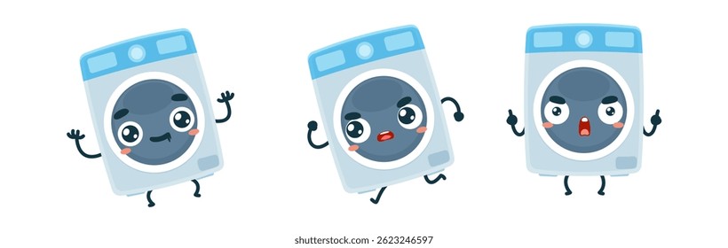 Set Mascot images Cute Icons