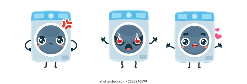 Set Mascot images Cute Icons