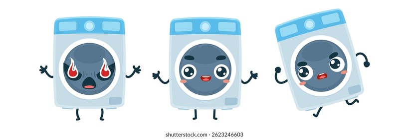 Set Mascot images Cute Icons
