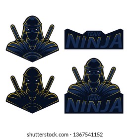 Set mascot logo ninja