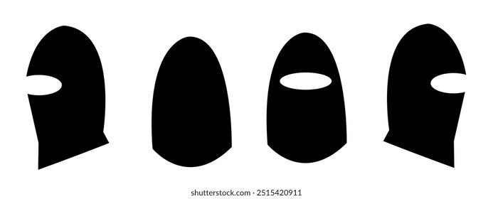 Set of mask silhouettes. vector illustration.
