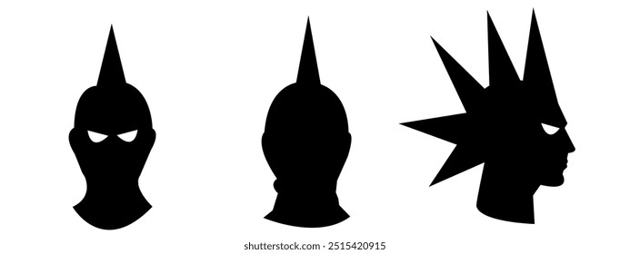 Set of mask silhouettes. vector illustration.