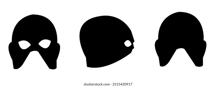 Set of mask silhouettes. vector illustration.