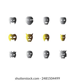 set of mask vector illustration