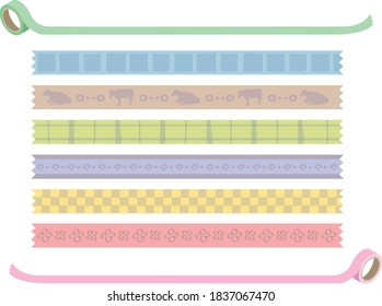 Set of masking tape-like material