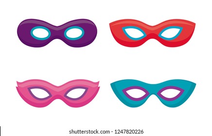 set of masks carnival celebration