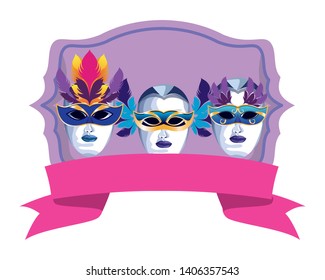 set of masks with feathers