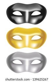 set of masks on a white background - vector illustration