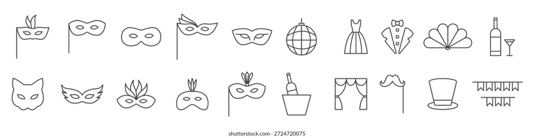 conjunto de mascarar a ilustração do vetor de bola