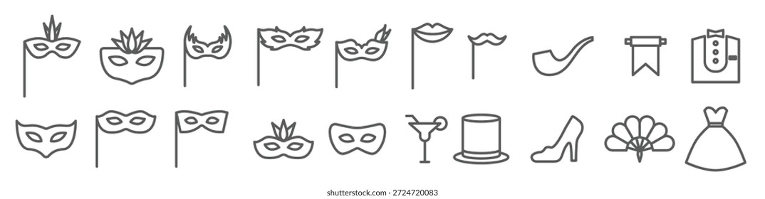 conjunto de mascarar a ilustração do vetor de bola