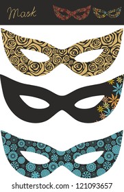 Set of masquerade masks, on white background