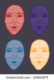 Set of masques