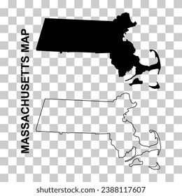 Set of Massachusetts map, united states of america. Flat concept icon vector illustration .