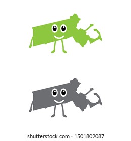 a set of Massachusetts state map mascots