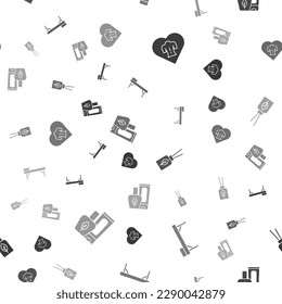 Set Massage, table, Aroma diffuser and Ointment cream tube on seamless pattern. Vector