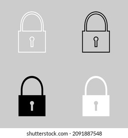 Set of Master key icon. Lock icon. Padlock icon vector illustration on gray background