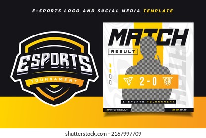 Set of Match Result E-sports Gaming Banner Template for social media and Gaming Tournament Logo