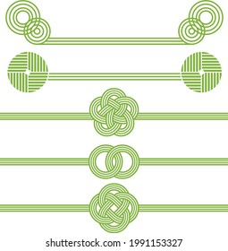 Set of Matcha mizuhiki. green tea image.