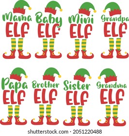 Set of matching elf themed designs | Elf family bundle