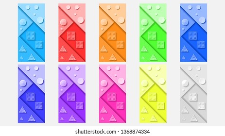 Set Material 3d Figures Background