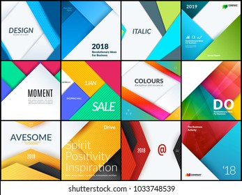 Set. Material design of abstract vector elements for graphic template.