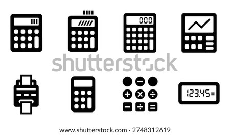 A set of math calculating equipment. Includes handheld number cruncher. Great for accounting, statistic, educational and engineering use.