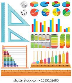 Set of math element illustration