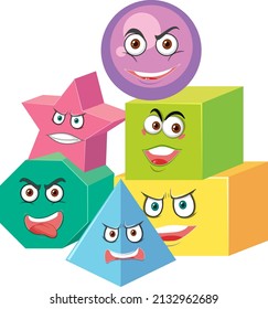 Set of math geometry shapes illustration