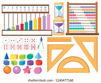 Set of math object illustration