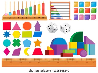 Set of math object illustration