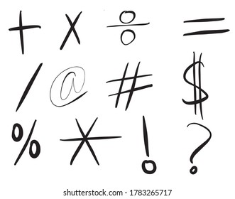 Set of mathematical signs and symbols . simple vector illustration on white background 