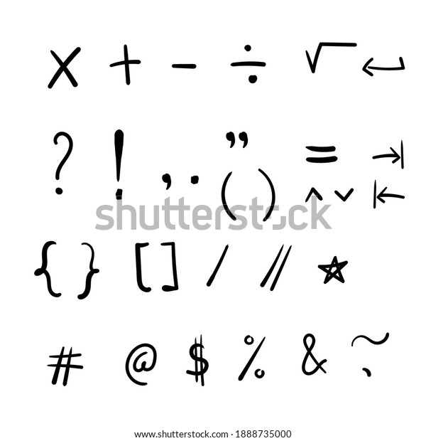 Set Mathematical Symbol Icons Hand Drawn Stock Vector (Royalty Free ...