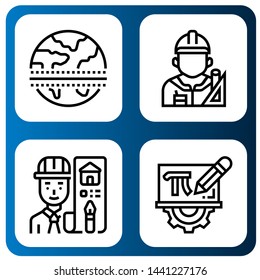 Set of maths icons such as Equator, Architect, Mathematics , maths