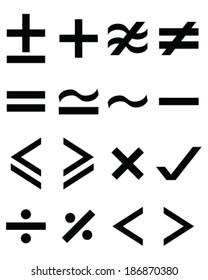Set of maths icons, vector 