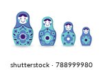 Set of matryoshka russian nesting dolls of different sizes, souvenir from Russia