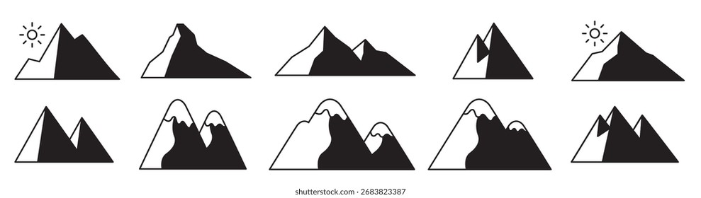 Set of matterhorn vector illustration