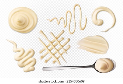 Set mayonnaise, sauce. Illustration on a transparent background.