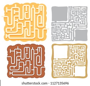 Una ilustración de la plantilla Juego de juegos de rompecabezas de Maze
