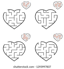 A set of mazes. Game for kids. Puzzle for children. Labyrinth conundrum. Flat vector illustration.