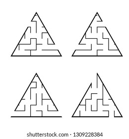 A set of mazes. Game for kids. Puzzle for children. Labyrinth conundrum. Vector illustration