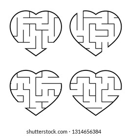 A set of mazes. Game for kids. Puzzle for children. Labyrinth conundrum. Vector illustration