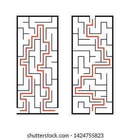 A set of mazes. Game for kids. Puzzle for children. Labyrinth conundrum. Find the right path. Vector illustration.