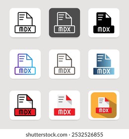 Set mdx file format icons for various file type, document and folder extensions.