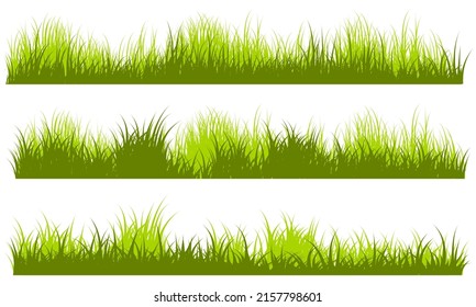 set of meadow grass, two color grass lawn